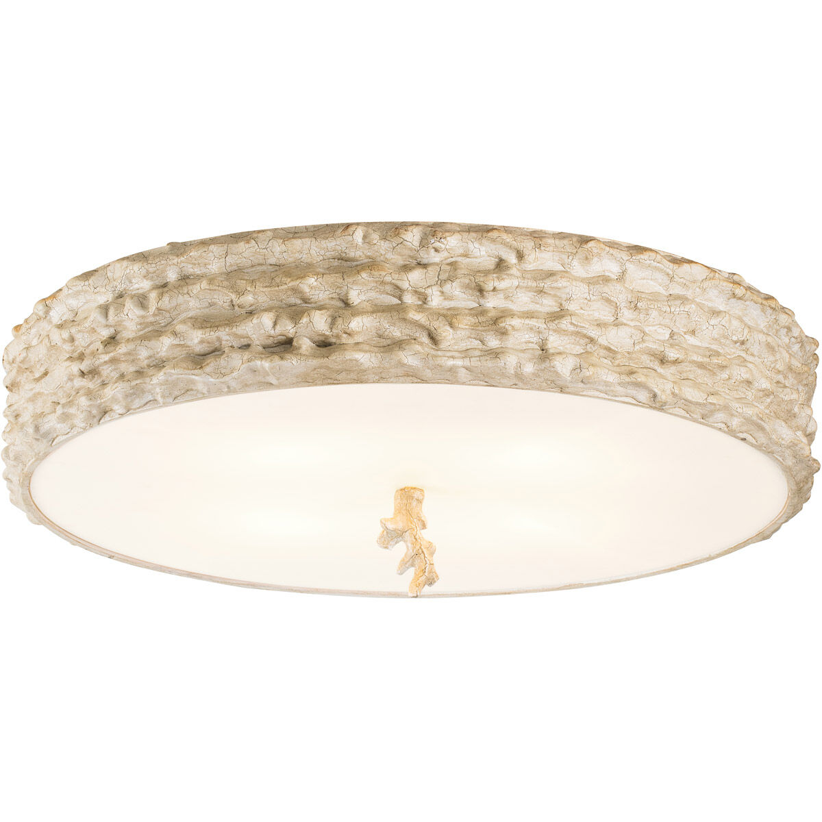 Trellis 4 Light Hand-painted with putty patina and silver leaf orb Bath/Flush Mounts Ceiling Light