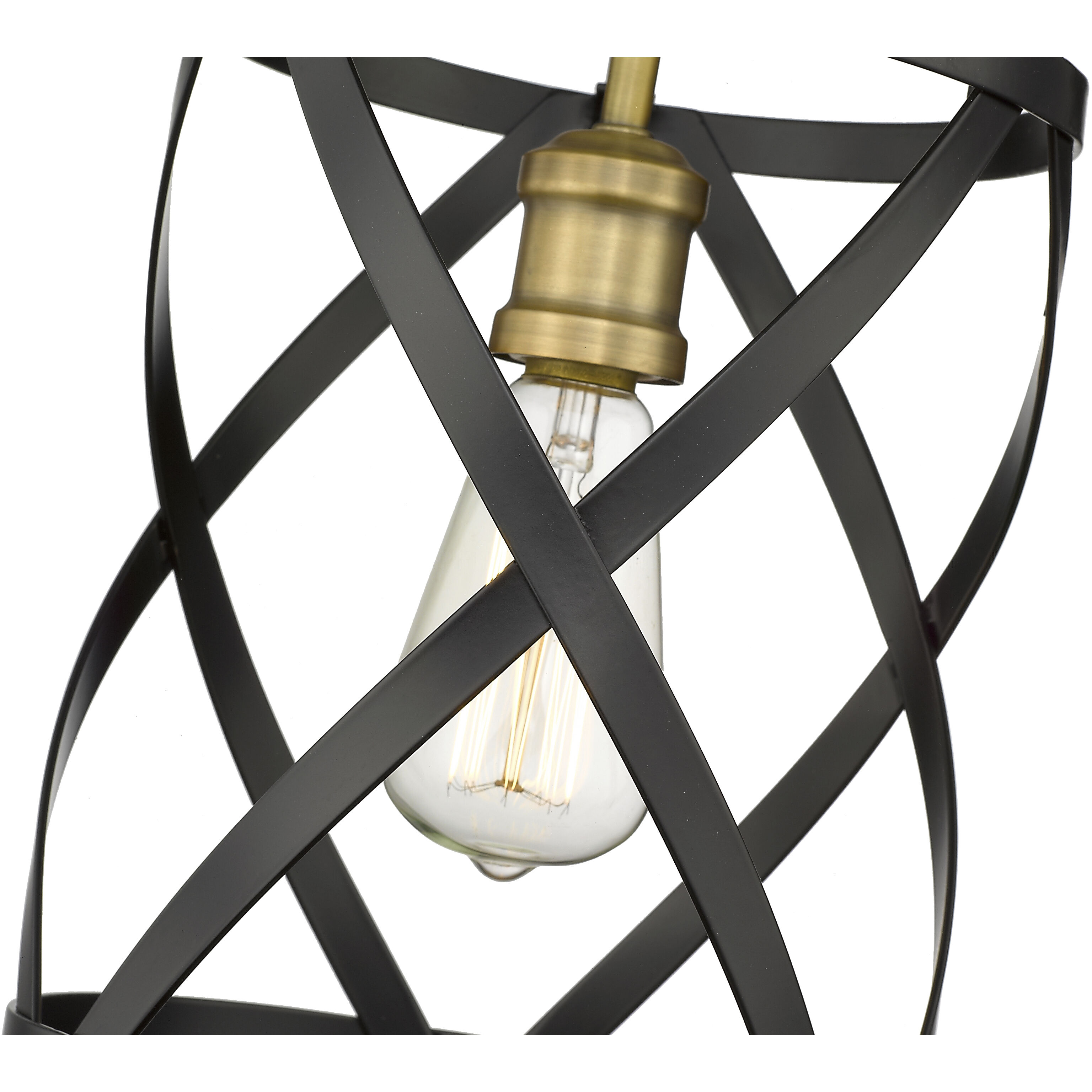 Malcalester 1 Light 8 inch Matte Black and Olde Brass Flush Mount Ceiling Light