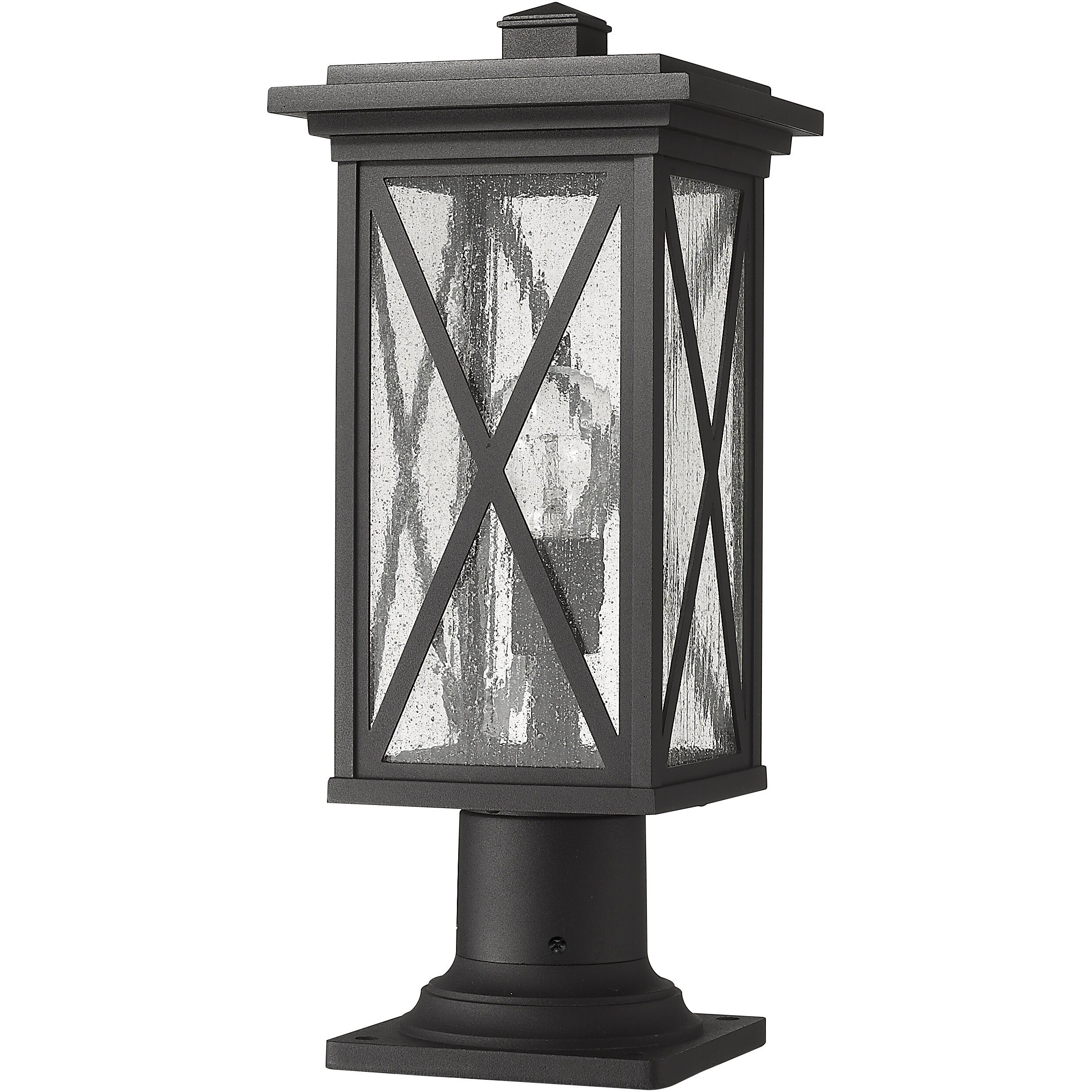 Brookside 1 Light 18.5 inch Black Outdoor Pier Mounted Fixture