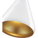 Geneva 1 Light 7 inch White with Brushed Nickel Accents Mini Pendant Ceiling Light