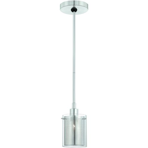 Grid 1 Light 4.75 inch Chrome Mini Pendant Ceiling Light