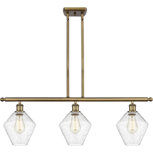 Ballston Cindyrella LED 36 inch Brushed Brass Island Light Ceiling Light in Seedy Glass