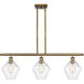 Ballston Cindyrella LED 36 inch Brushed Brass Island Light Ceiling Light in Seedy Glass