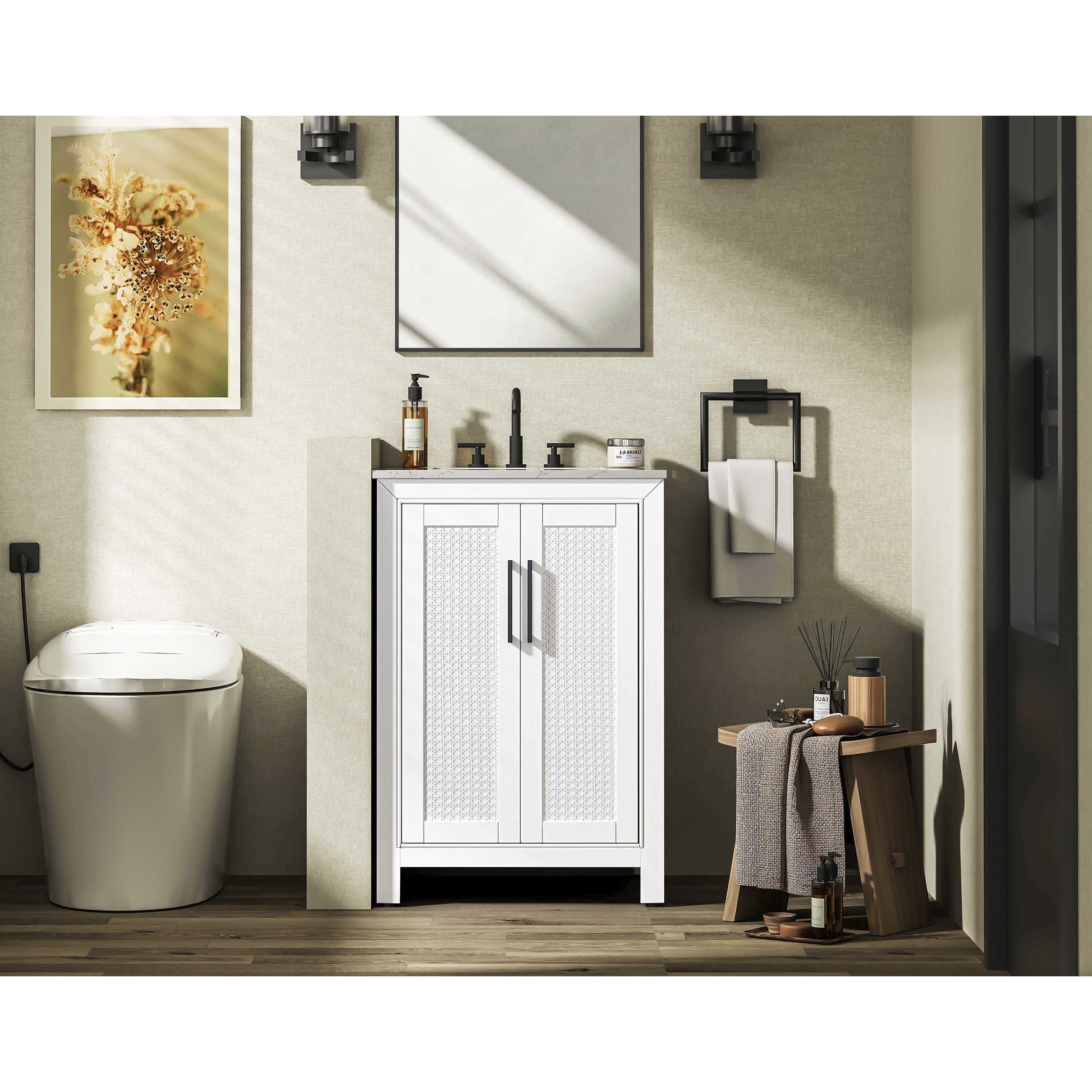 Alina 24 X 35 inch White Bathroom Vanity Cabinet