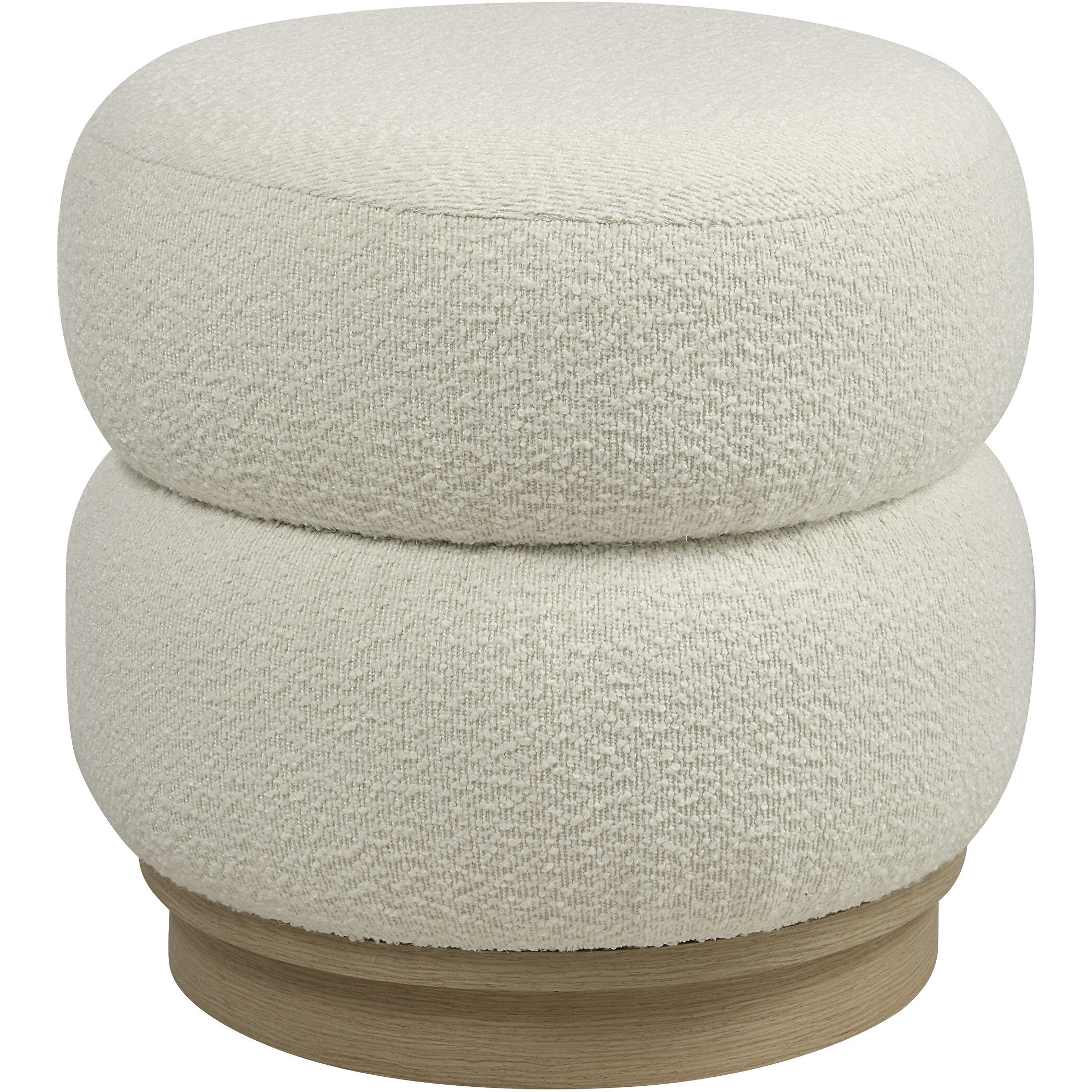 Miele 18 inch Ivory and Light Oak Ottoman