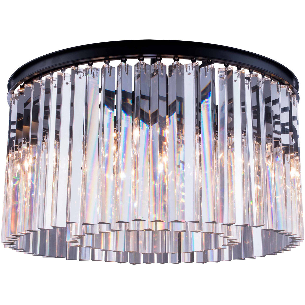Sydney 8 Light 26 inch Matte Black Flush Mount Ceiling Light in Clear, Urban Classic
