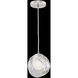 Nest Drop Light Ceiling Light in Silver, White Studio Glass