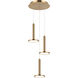 Extraterrestrial LED Aged Gold Brass Pendant Ceiling Light