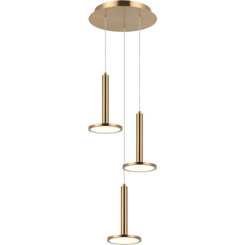 Extraterrestrial LED Aged Gold Brass Pendant Ceiling Light