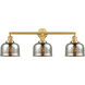 Franklin Restoration Large Bell LED 32 inch Satin Gold Bath Vanity Light Wall Light in Silver Plated Mercury Glass, Franklin Restoration