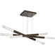 Axis LED 61.3 inch Flat Bronze Linear Pendant Ceiling Light in 2700K LED, Moda Triple