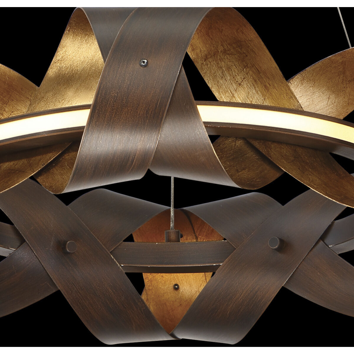 Banderia LED 33 inch Bronze and Gold Chandelier Ceiling Light, Medium