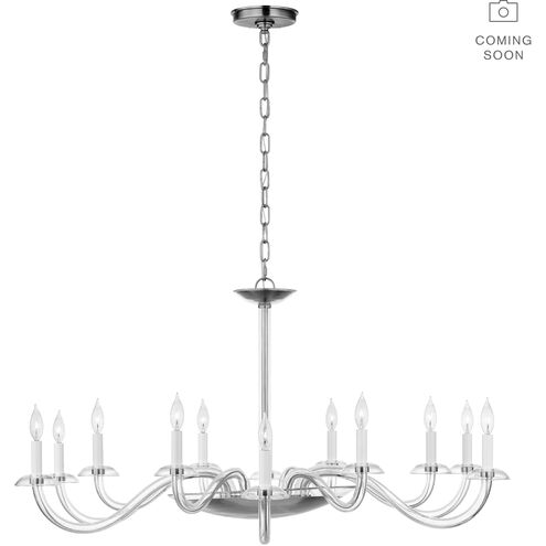 Paloma Contreras Brigitte LED 50 inch Clear Glass and Polished Nickel Chandelier Ceiling Light, Grande
