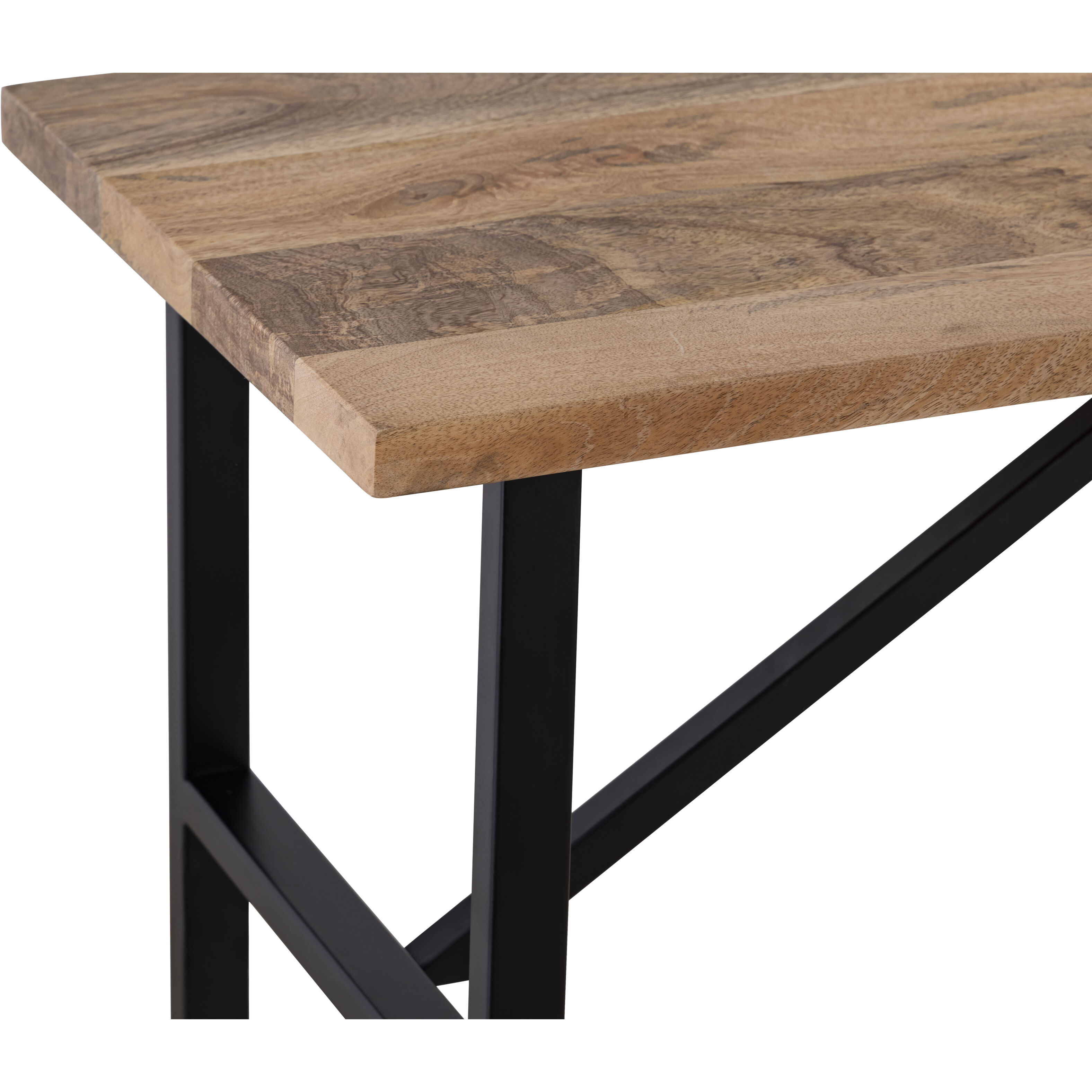 Deven 60 X 15.5 inch Natural Wood and Black Console Table