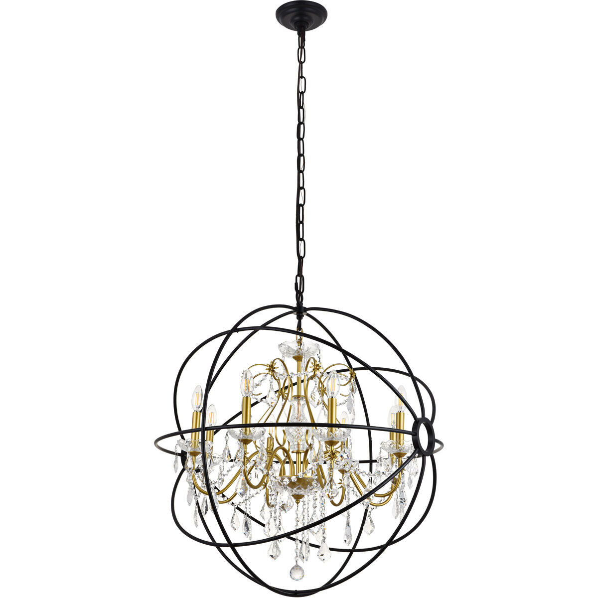 Cordelia 8 Light 32 inch Black and Gold Pendant Ceiling Light