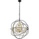 Cordelia 8 Light 32 inch Black and Gold Pendant Ceiling Light