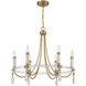 Mayfair 6 Light 25.5 inch Warm Brass with Chrome Accents Chandelier Ceiling Light