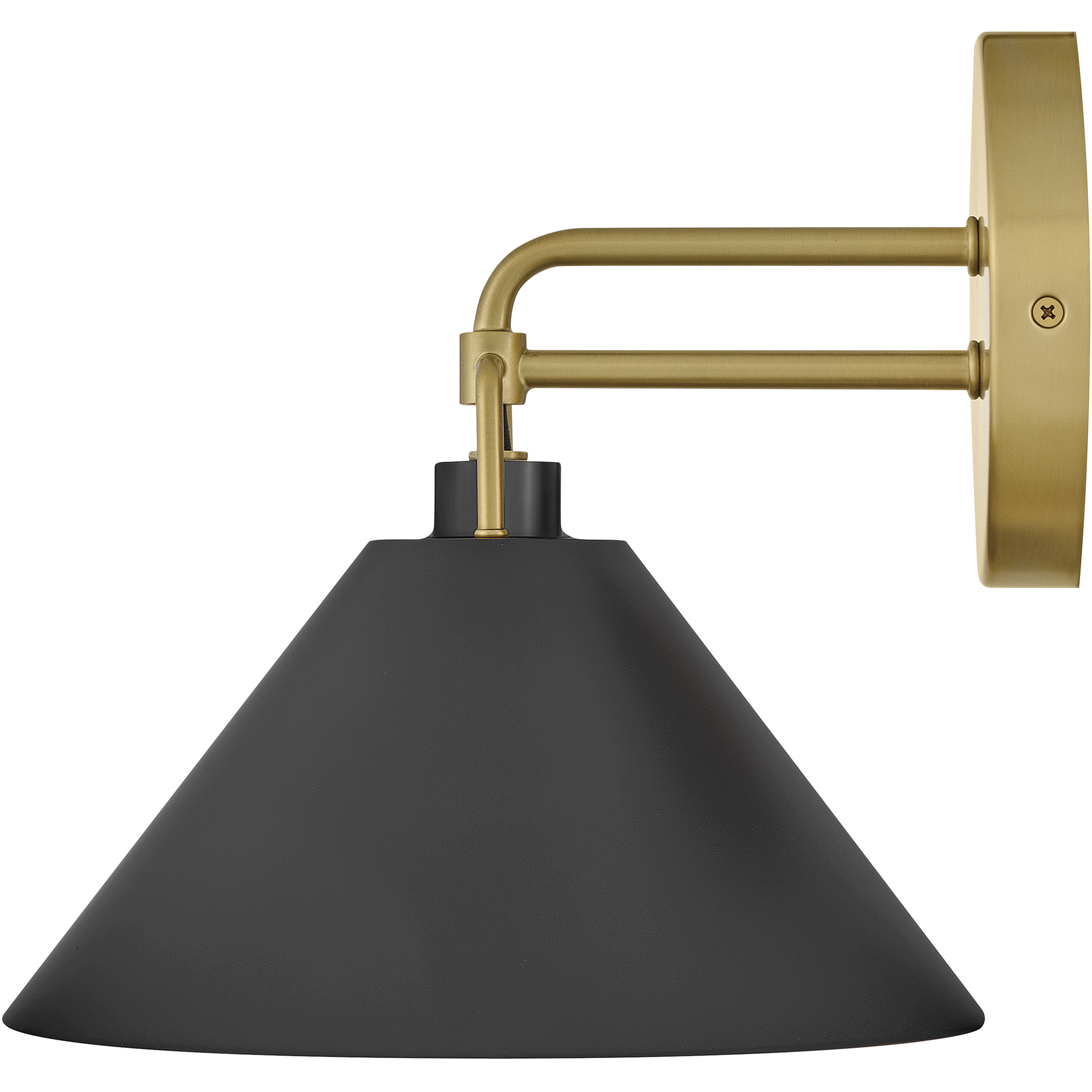 Milo 1 Light 9 inch Lacquered Brass with Black Sconce Wall Light