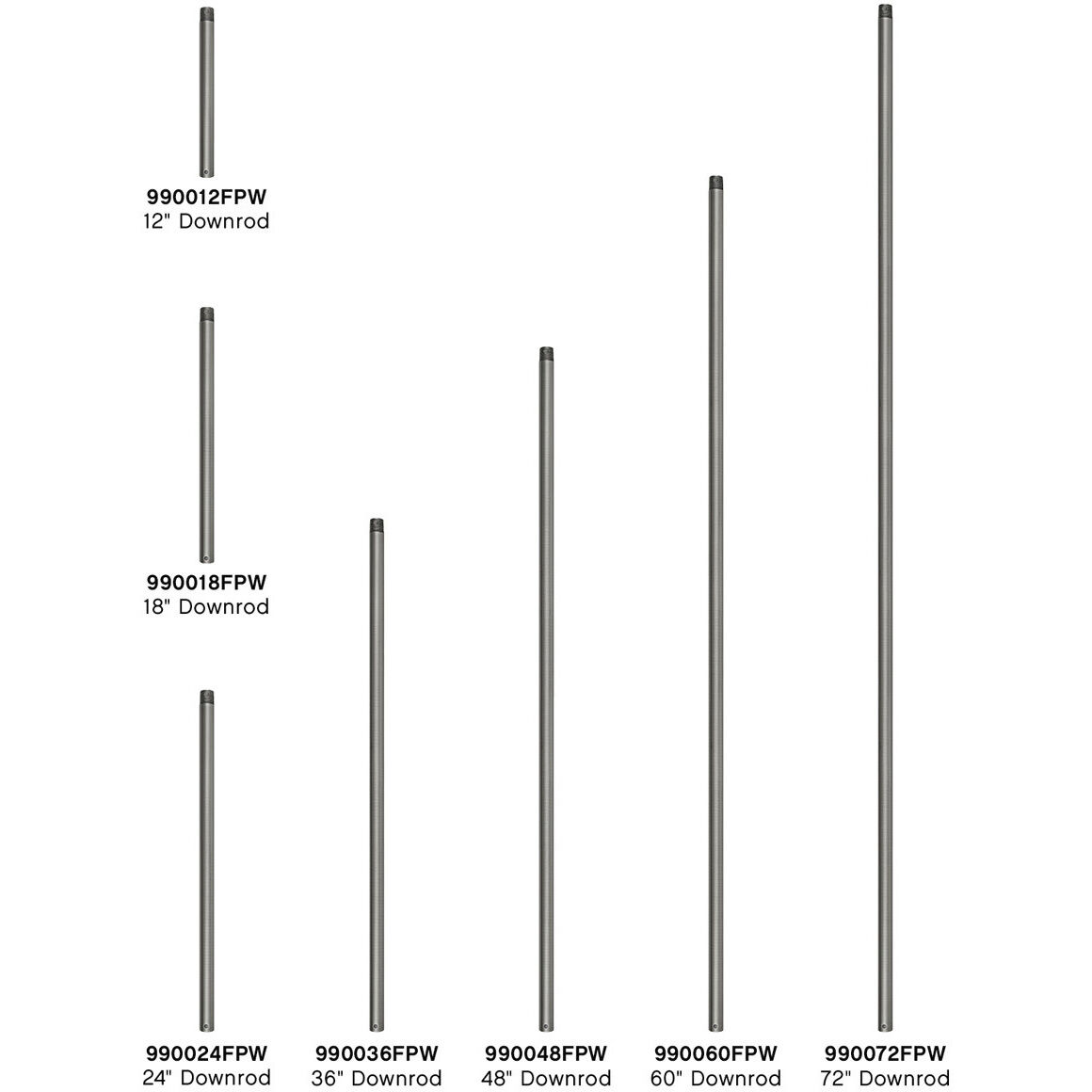 Downrod Pewter Fan Downrod
