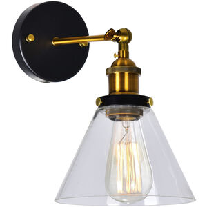 Eustis 1 Light 12 inch Black and Gold Brass Wall Light