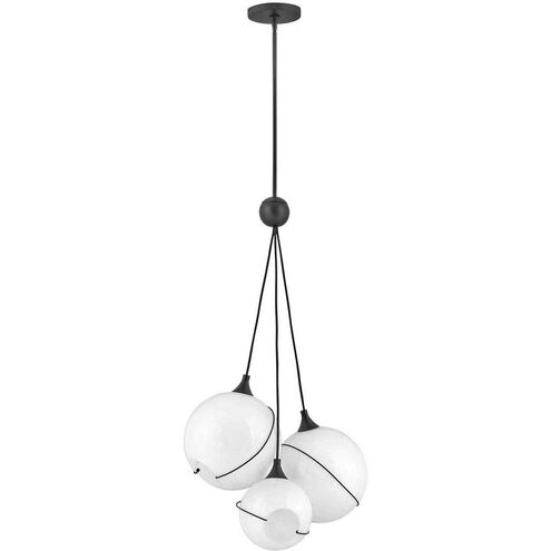 Lisa McDennon Skye LED 18 inch Black Indoor Pendant Ceiling Light in Etched White