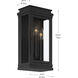 Lundon 3 Light 13 inch Black Outdoor Wall Light