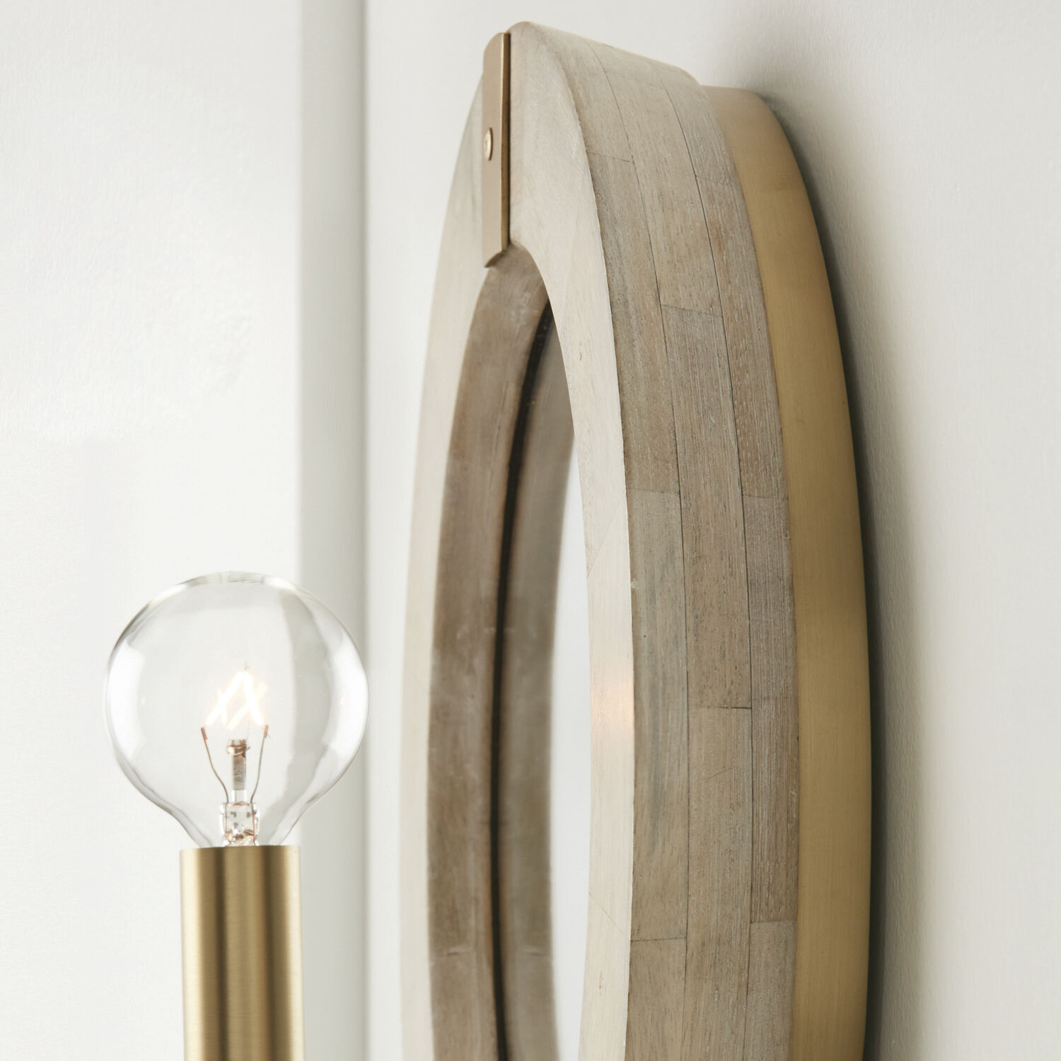 Finn 1 Light 12 inch White Wash and Matte Brass Sconce Wall Light