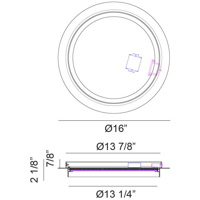 Iris 1 Light 16.00 inch Flush Mount