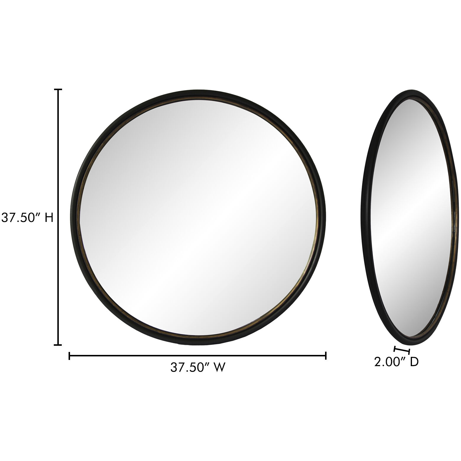 Sax 38 X 38 inch Black Mirror, Round