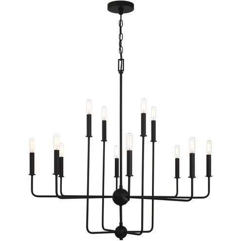 Avondale 12 Light 34 inch Matte Black Chandelier Ceiling Light, Essentials