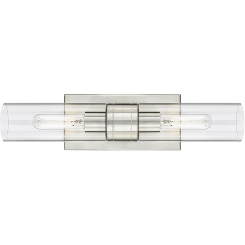 Ballston Urban 2 Light 18 inch Satin Nickel Bath Vanity Light Wall Light in Clear Glass
