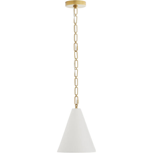 Oakland 1 Light 9 inch Matte Bone and Antique Brass Pendant Ceiling Light