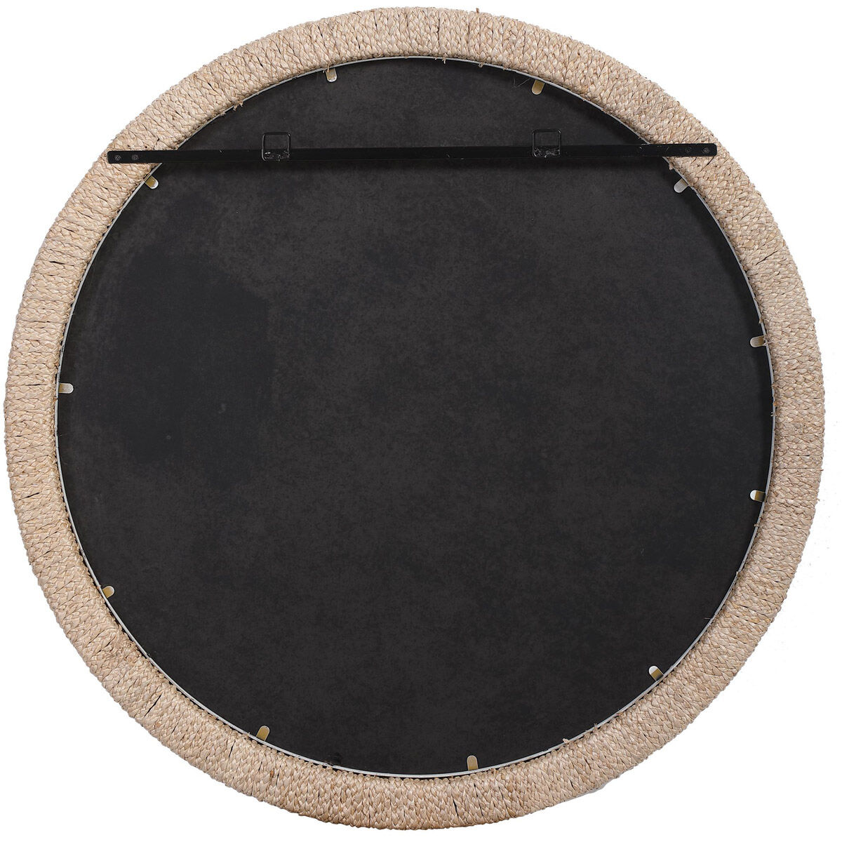 Carbet 39.75 X 39.75 inch Braided Banana Leaf and Matte White Wall Mirror