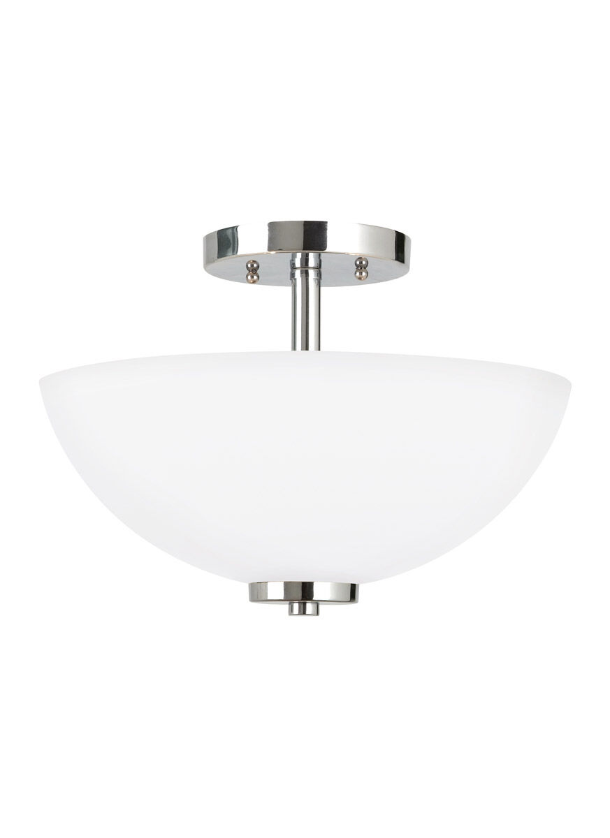 Oslo 2 Light 13.5 inch Chrome Convertible Pendant Semi-Flush Ceiling Light