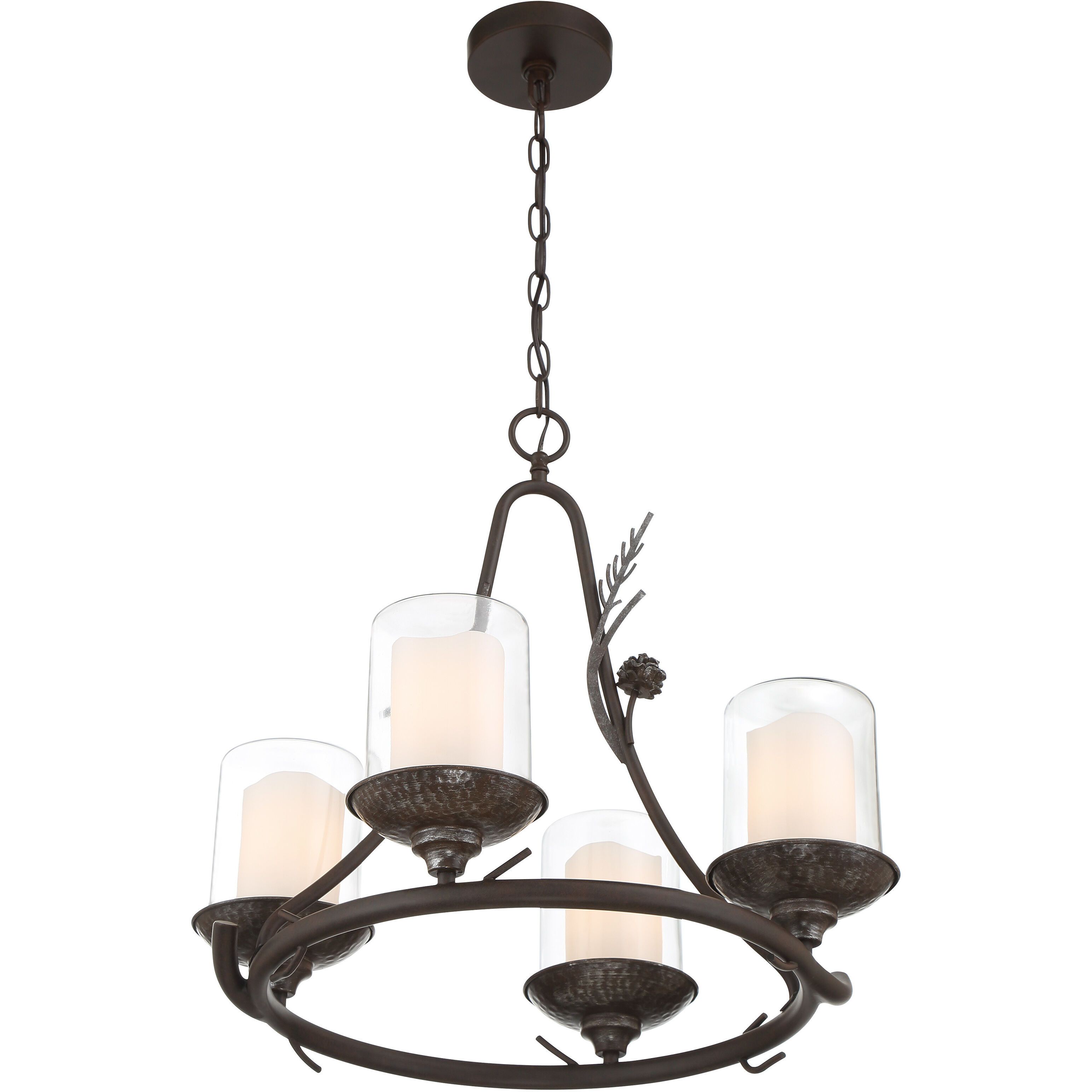 Ponderosa Ridge 4 Light 22 inch Weathered Spruce/Silver Highlights Chandelier Ceiling Light