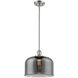 Franklin Restoration Bell LED 12 inch Polished Nickel Mini Pendant Ceiling Light in Plated Smoke, Franklin Restoration