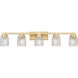 Jacqueline 5 Light 40.25 inch Modern Gold Bathroom Vanity Wall Light