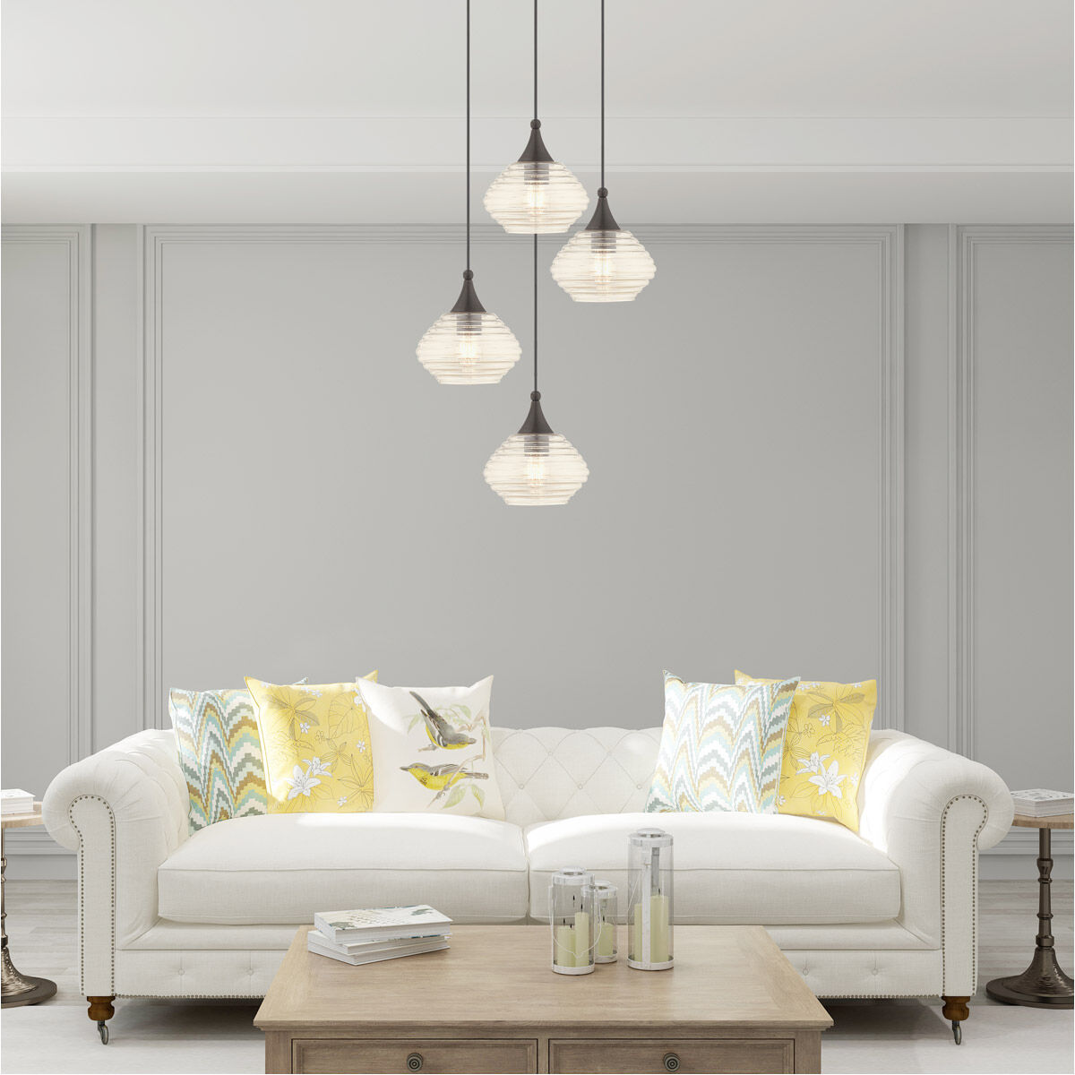 Art Glass 1 Light 8 inch English Bronze Mini Pendant Ceiling Light