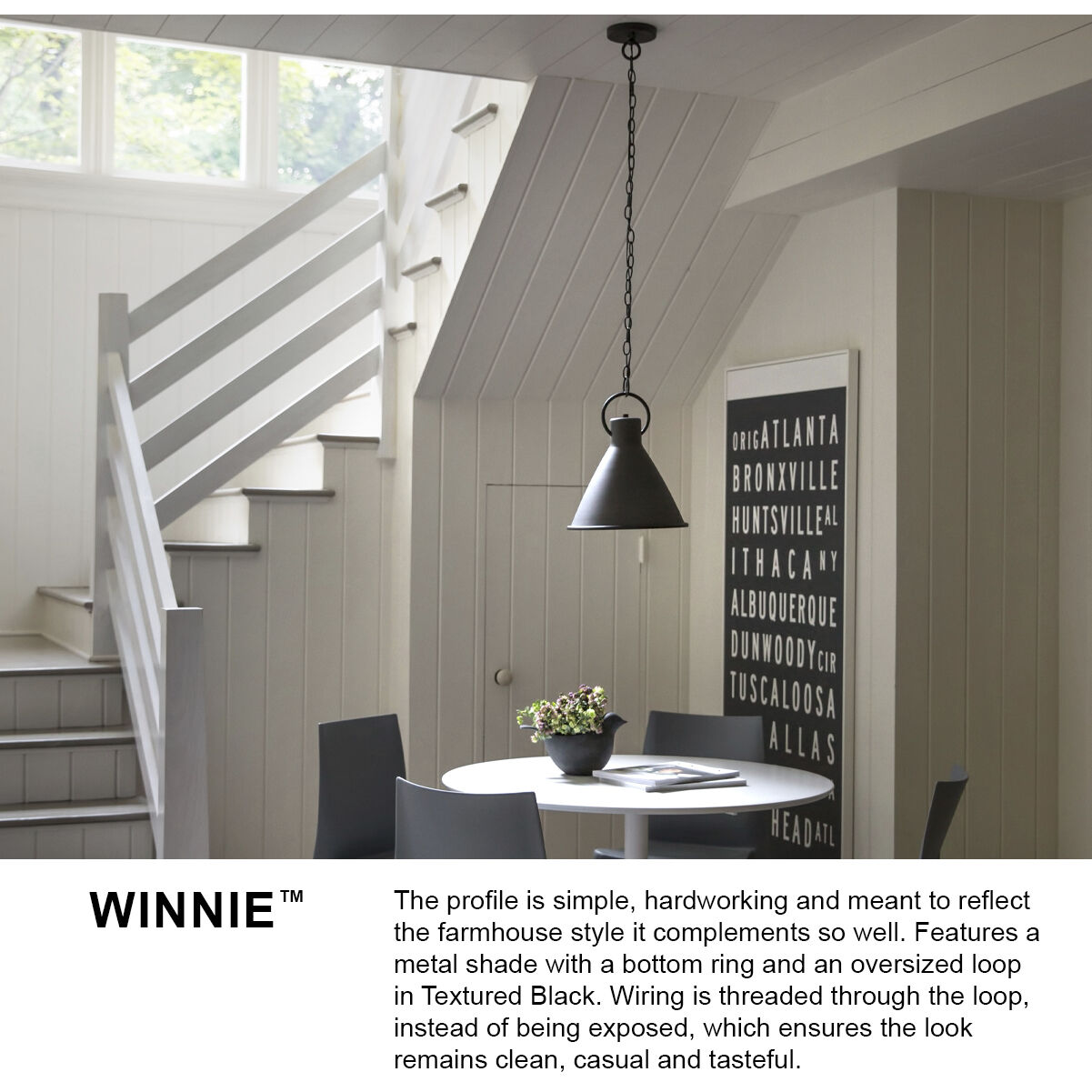 Winnie 18 inch Antique Copper with Textured Black Indoor Pendant Ceiling Light