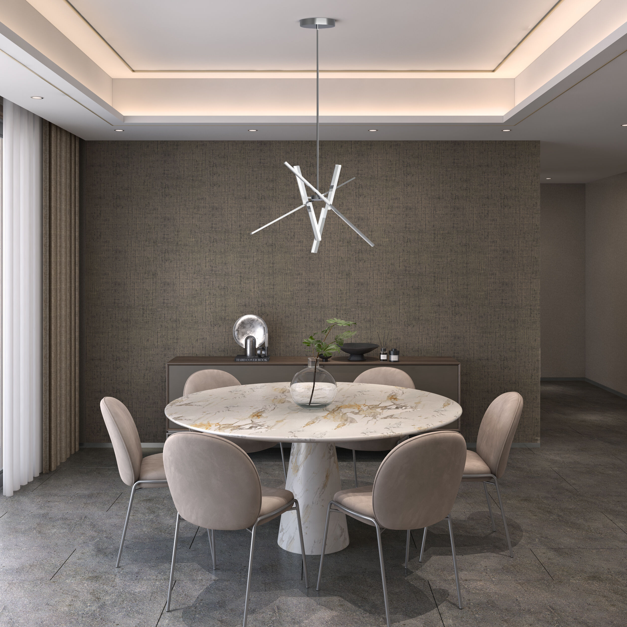 Stix LED 32 inch Chrome Pendant Ceiling Light