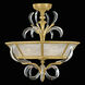 Beveled Arcs 3 Light 26 inch Gold Semi-Flush Mount Ceiling Light in Gold Leaf