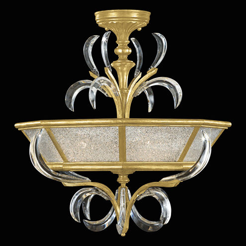 Beveled Arcs 3 Light 26 inch Gold Semi-Flush Mount Ceiling Light in Gold Leaf