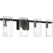 Genry 4 Light 35 inch Black Bathroom Vanity Light Wall Light