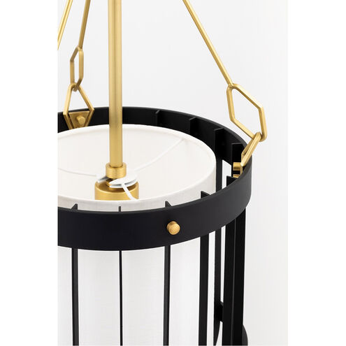 Landon Pendant Ceiling Light in Aged Brass / Black