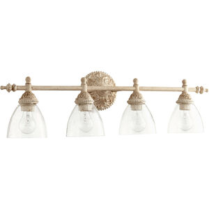 Fort Worth 4 Light 32 inch Persian White Vanity Light Wall Light, Clear Seeded