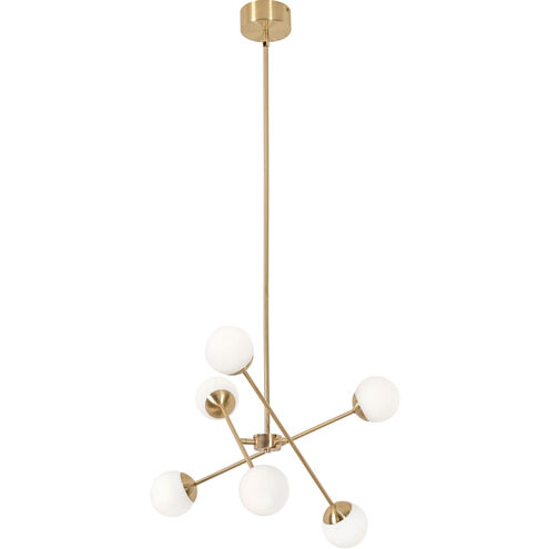 Pearl 6 Light 24 inch Satin Brass Pendant Ceiling Light