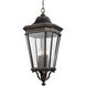 Quade 14 inch Grecian Bronze Outdoor Hanging Lantern in Clear Beveled Glass