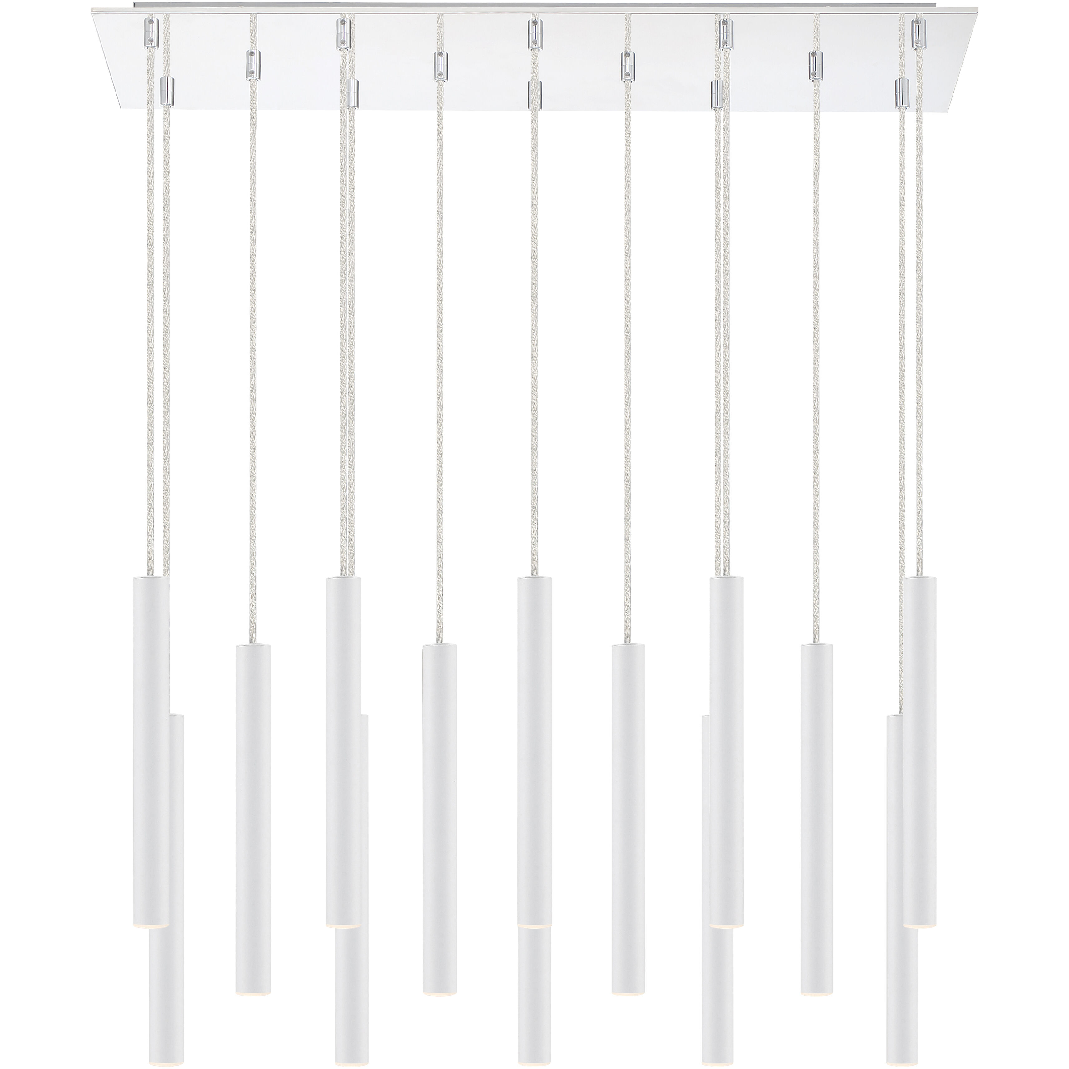 Forest LED 9.75 inch Chrome Chandelier Ceiling Light in 37, Matte White Steel, 14