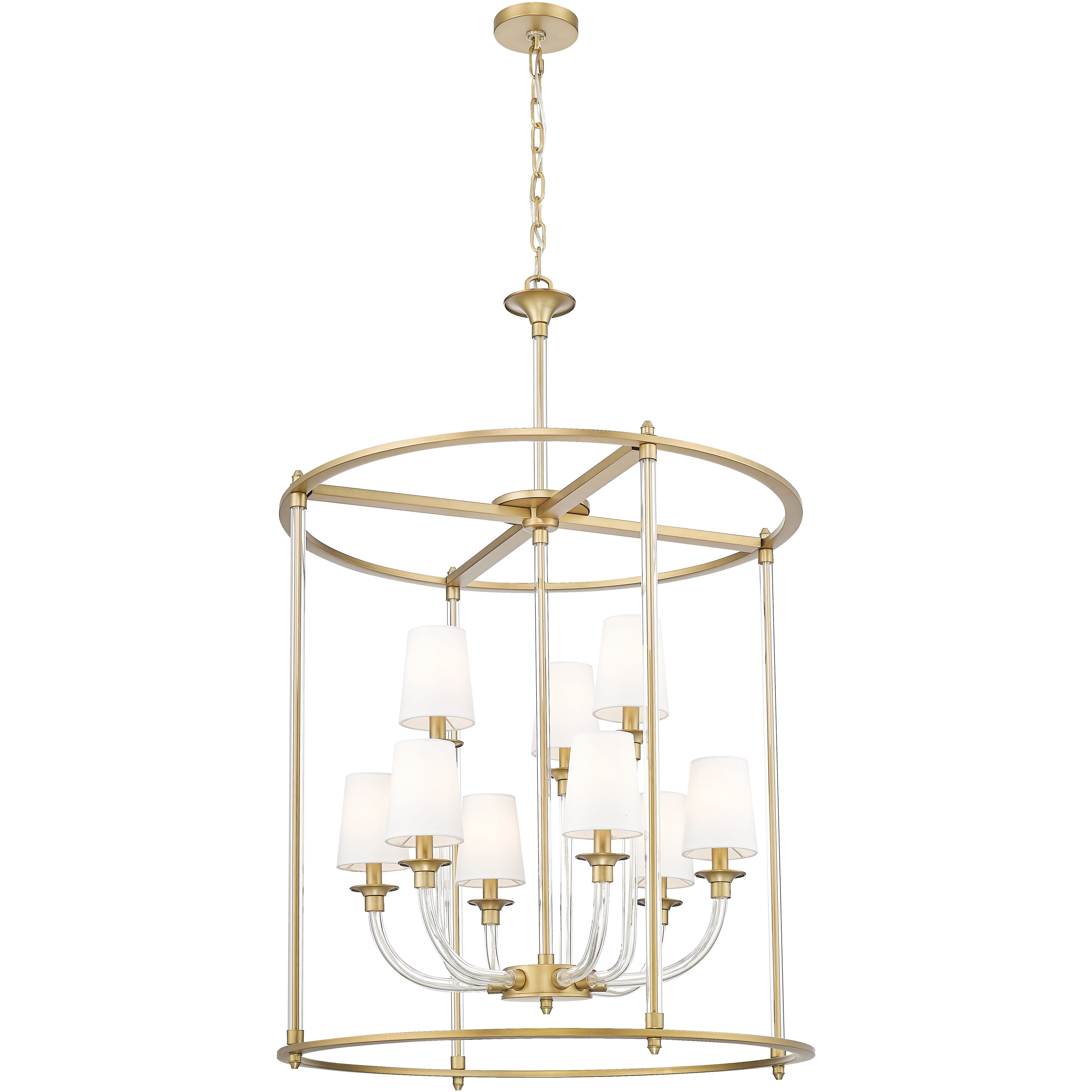 Katerina 9 Light 28 inch Rubbed Brass Chandelier Ceiling Light