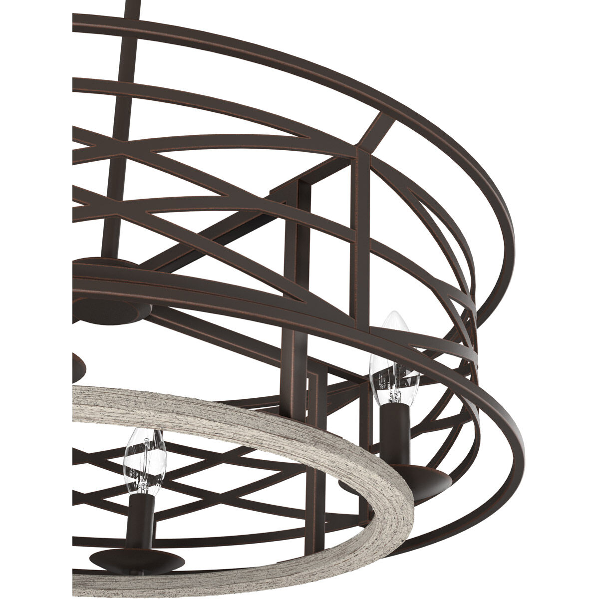 Langwood 4 Light 24 inch Onyx Bengal and Barnwood Chandelier Ceiling Light